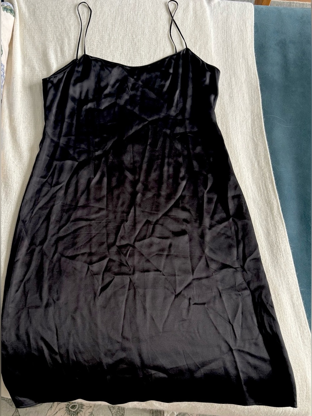 Rickie Freeman Teri Jon Black Silk Slip Dress size 8